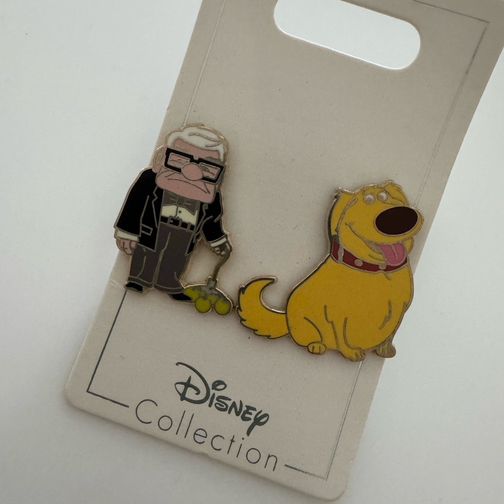 BRAND NEW Disney UP Carl and Dug Enamel Pin Set